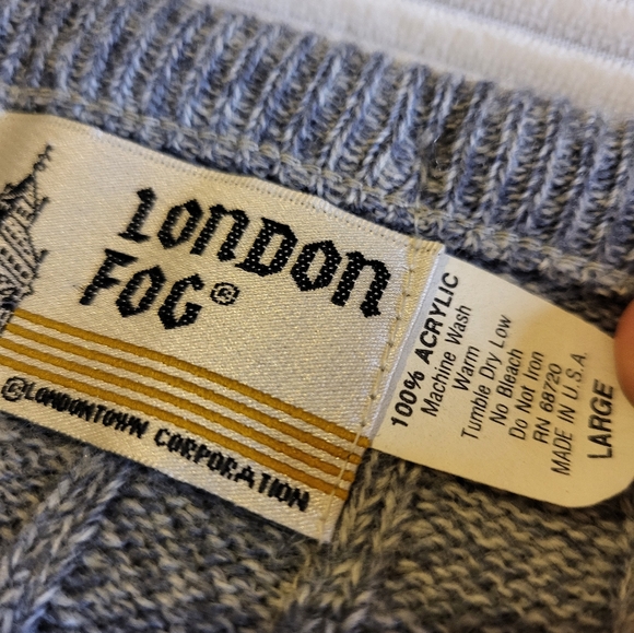 London Fog Sweater Vest -blue/gray. Size LG. - Picture 4 of 5